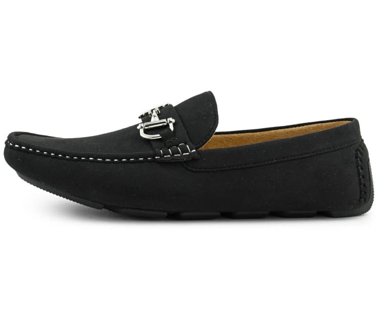 Amali Luxe Walken 2 Men’S Black Suede Driving Loafers Driving Moccasins by Amali – Don't Panic Shoes