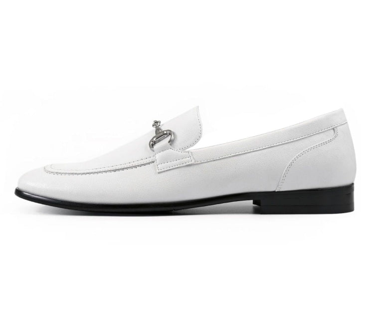 Amali Marco White Men’S Leather Loafers Loafers by Amali – Don't Panic Shoes