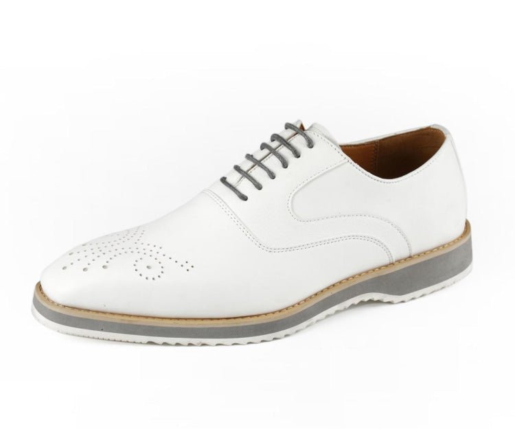 Amali Men's Gideon White Oxfords by Amali – Don't Panic Shoes