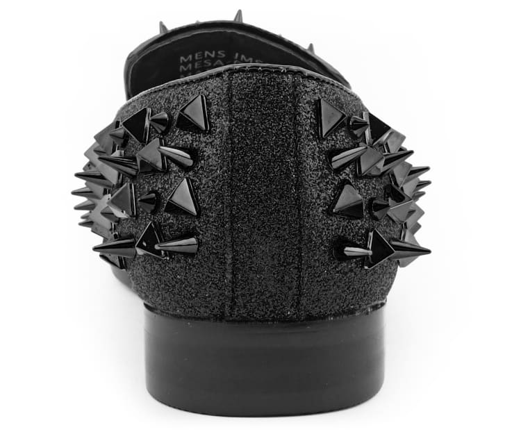 Amali Mesa Black Gold Studded Men's Leather SliOn on Shoes Smoking Slippers by Amali – Don't Panic Shoes