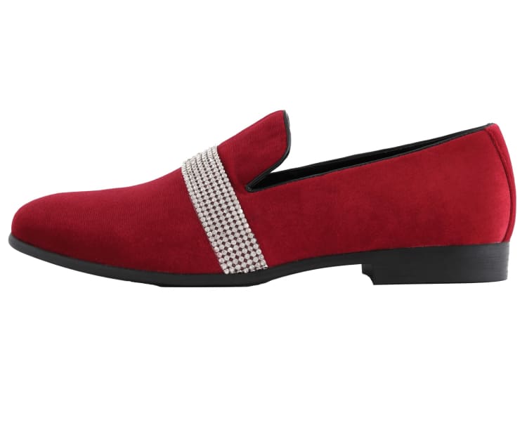 Amali Monarch Regal CrimSon Velvet Loafers Men’s Smoking Slippers by Amali – Don't Panic Shoes