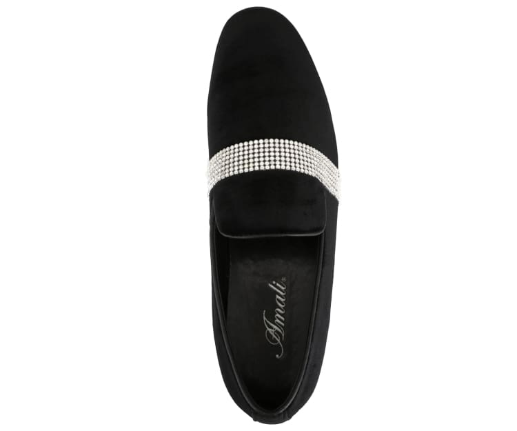 Amali Monarch Regal Noir Velvet LoaferS Men’s Black Velvet Smoking Slippers by Amali – Don't Panic Shoes
