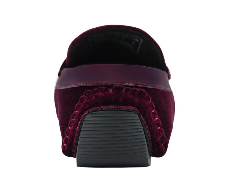Amali Roberto Velvet Elegance Burgundy Floral Moccasins For Men Driving Moccasins by Amali – Don't Panic Shoes