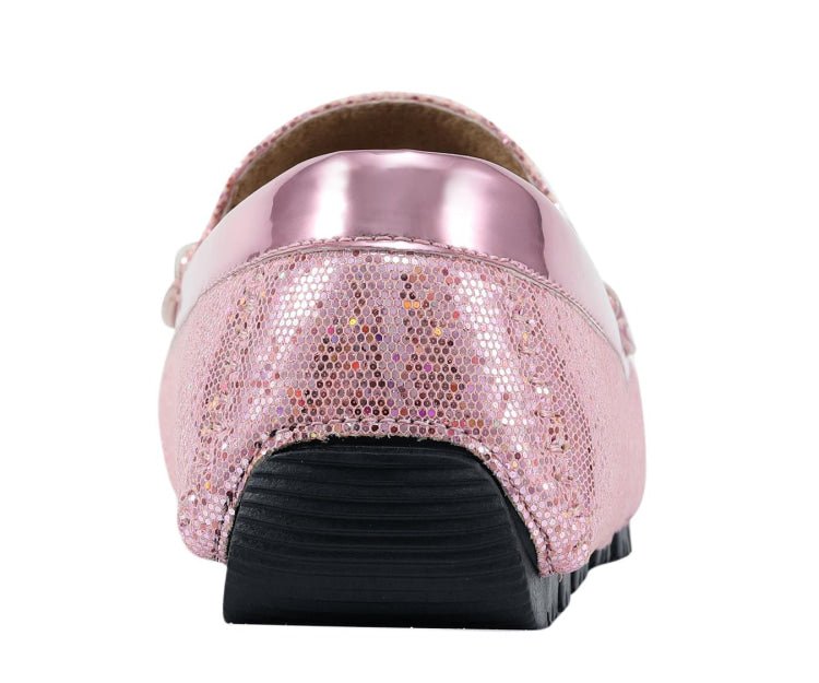 Amali SamSon Sequin Loafers Men’s Man Made Light Pink Driving Moccasins by Amali – Don't Panic Shoes