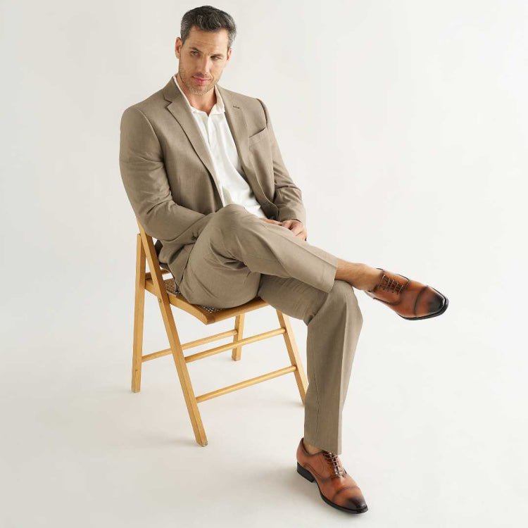 Amali ShoeS Conrad Tan Men’s Leather Oxfords Oxfords by Amali – Don't Panic Shoes