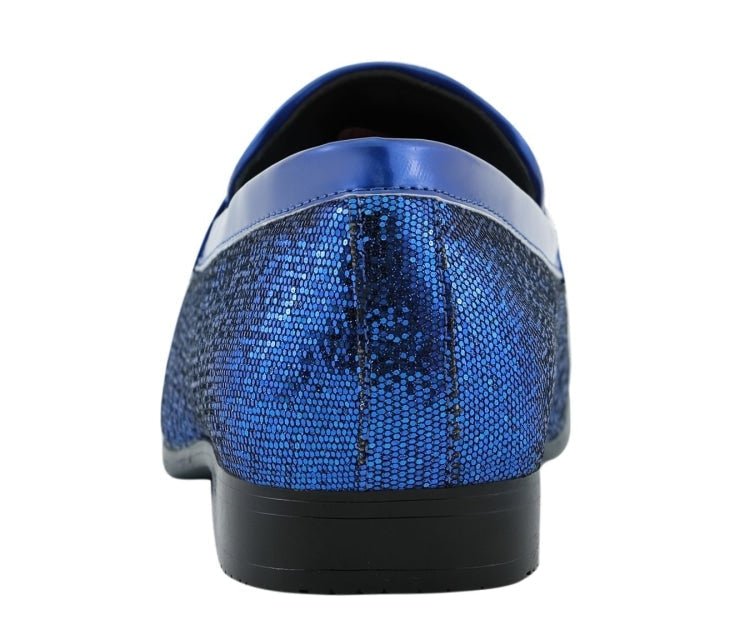 Amali Sutton Luxe Blue Glitter LoaferS Men’s Glitter Upper Smoking Slippers by Amali – Don't Panic Shoes