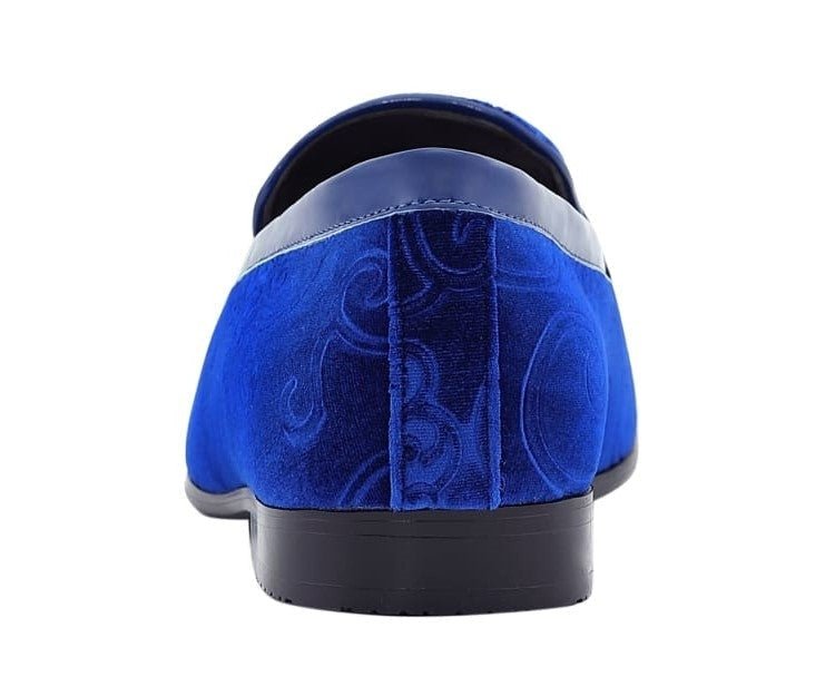 Amali Throne Royal Blue Velvet LoaferS Men’s Slip On Loafer Shoes Smoking Slippers by Amali – Don't Panic Shoes