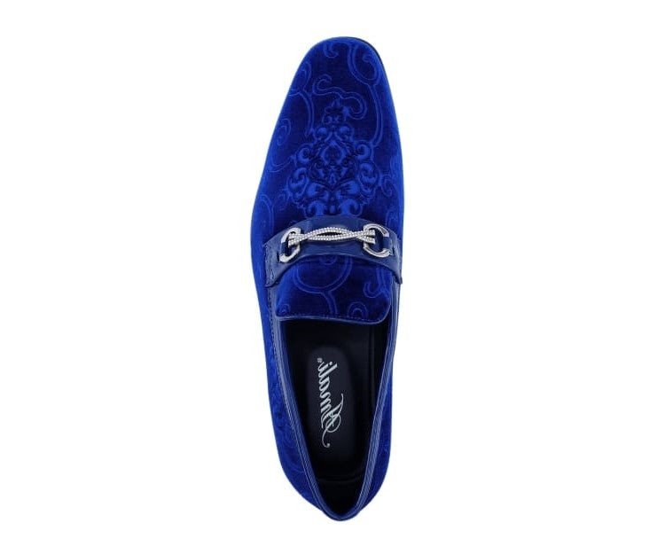 Amali Throne Royal Blue Velvet LoaferS Men’s Slip On Loafer Shoes Smoking Slippers by Amali – Don't Panic Shoes