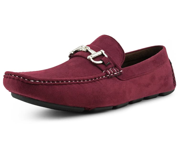 Amali Walken 2 Men’S Burgundy Suede Driving Shoes Driving Moccasins by Amali – Don't Panic Shoes