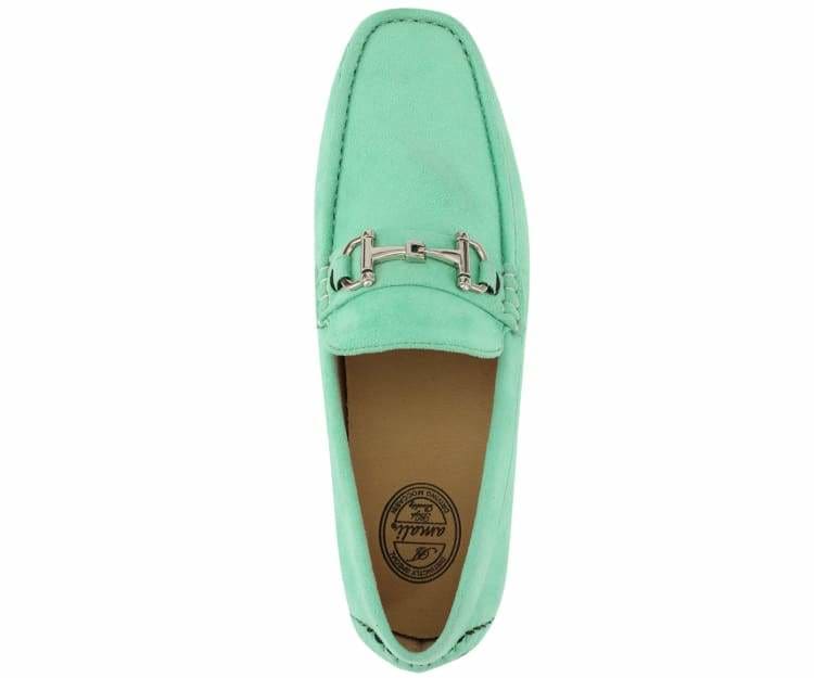 Amali Walken 2 Men’S Mint Green Suede Driving Loafers Driving Moccasins by Amali – Don't Panic Shoes