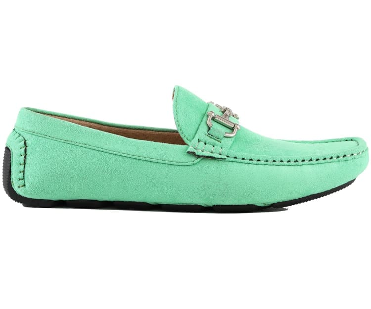Amali Walken 2 Men’S Mint Green Suede Driving Loafers Driving Moccasins by Amali – Don't Panic Shoes