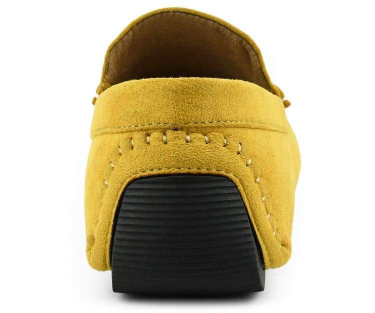 Amali Walken 2 Men's Suede Driving Loafers Mustard Yellow Driving Moccasins by Amali – Don't Panic Shoes