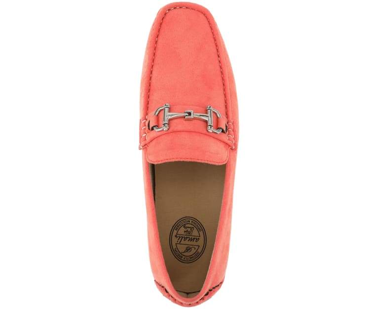 Amali Walken Men's Suede Driving Shoes Coral Driving Moccasins by Amali – Don't Panic Shoes