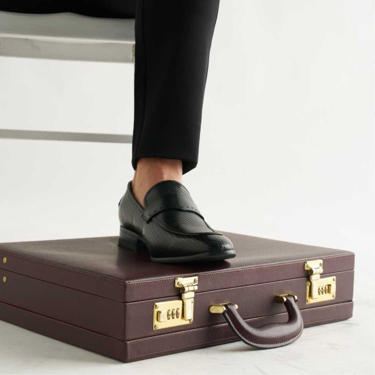 Amali Wren Elegant DreSs Loafers Men’s Leather Black Loafers by Amali – Don't Panic Shoes