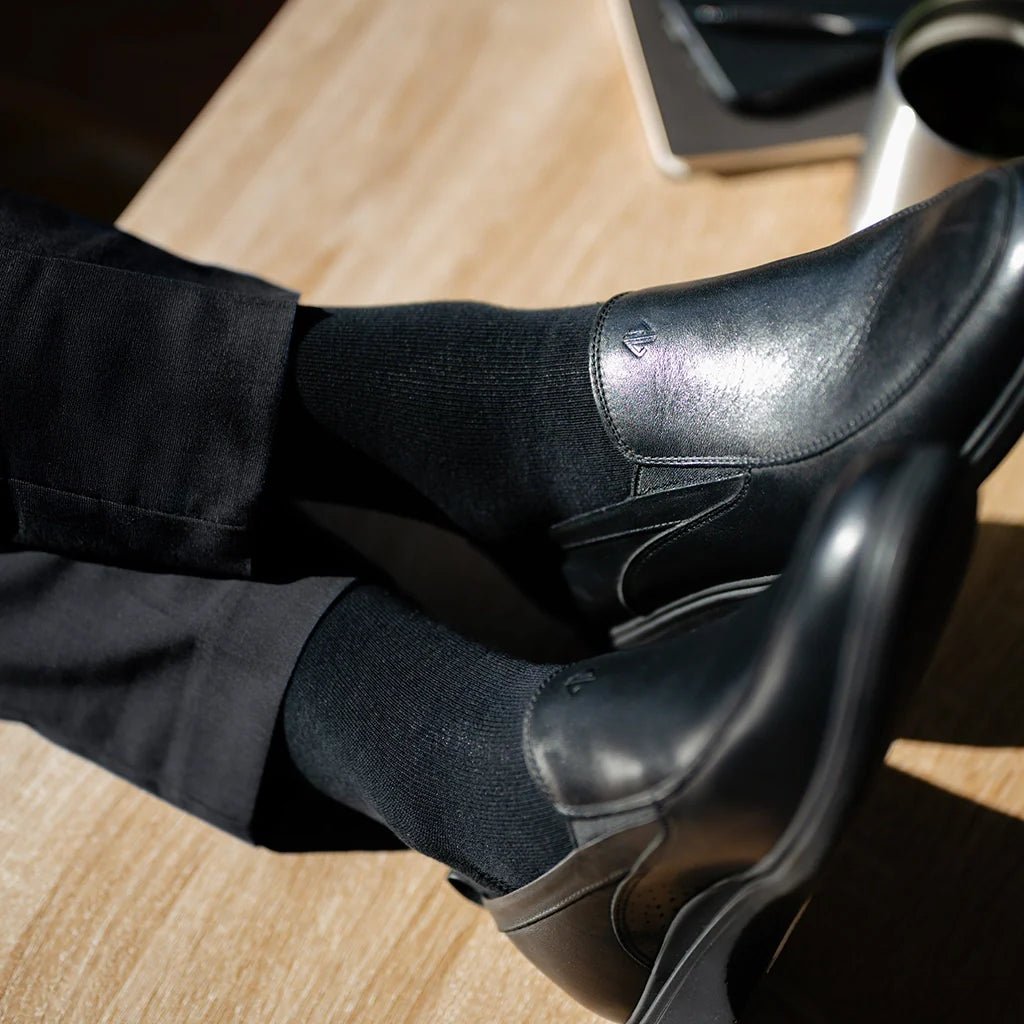Amberjack All Day Comfort Dress Socks Men's Obsidian Dress Socks by Amberjack – Don't Panic Shoes