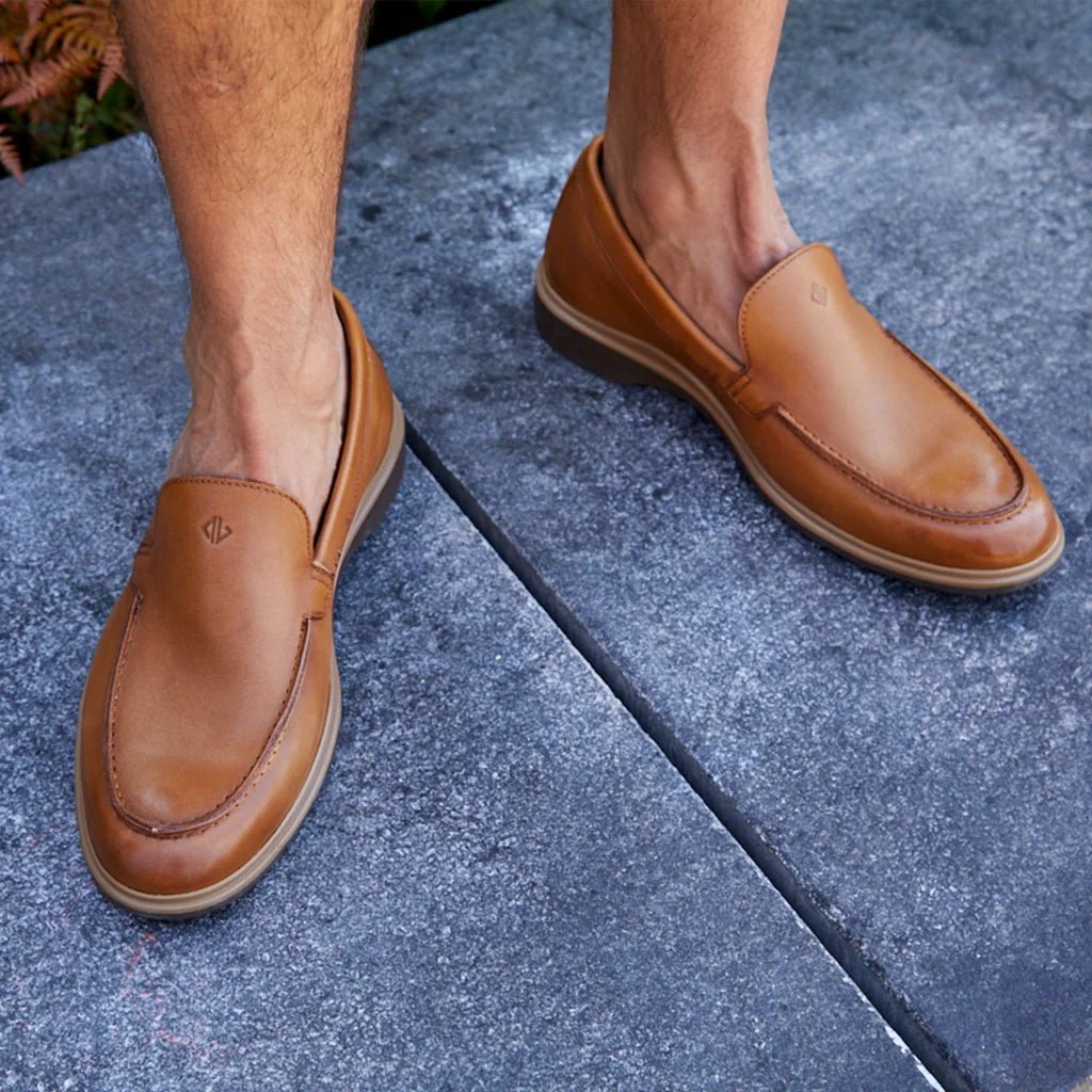 Amberjack Loafer Men’S Honey Premium Craftsmanship Quality Men's Loafer Shoes by Amberjack – Don't Panic Shoes