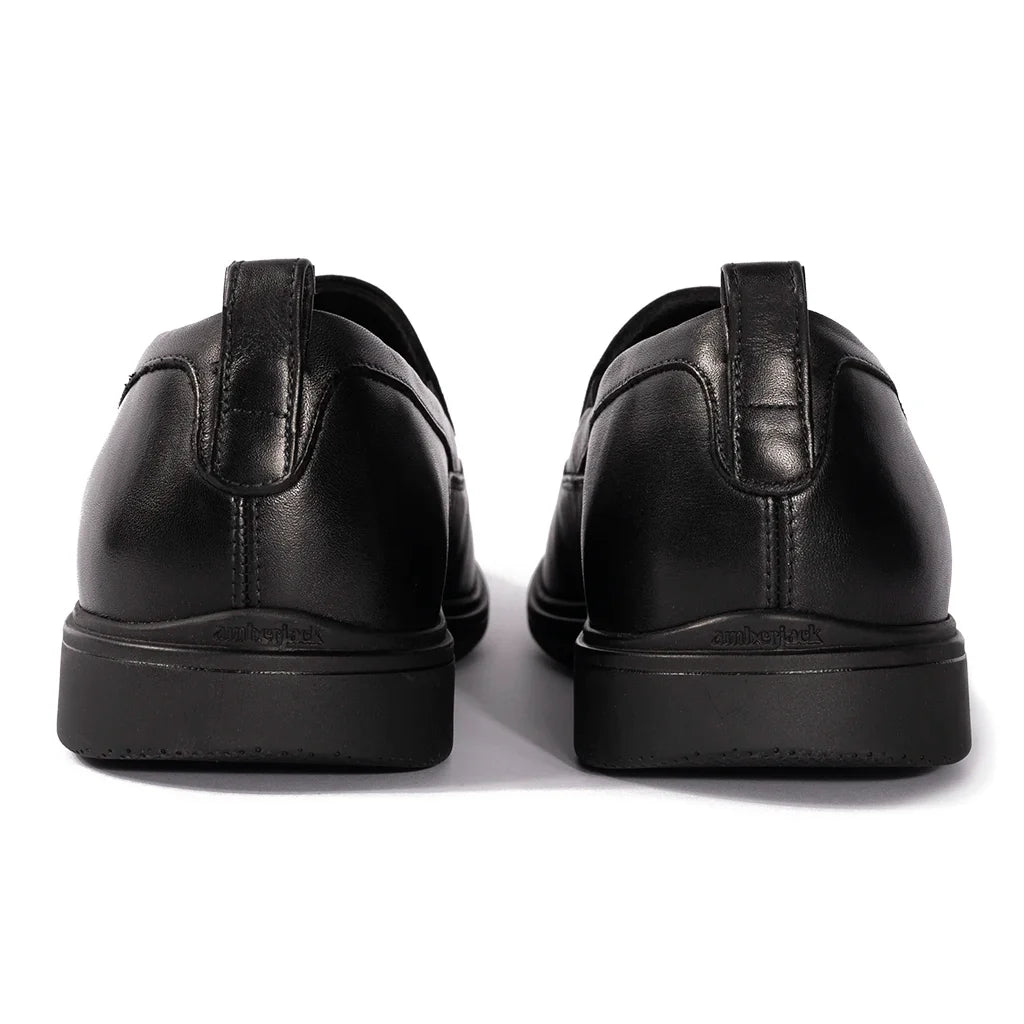 Amberjack Men's The Slip On Vegan Leather Obsidian Men's Dress Shoes by Amberjack – Don't Panic Shoes
