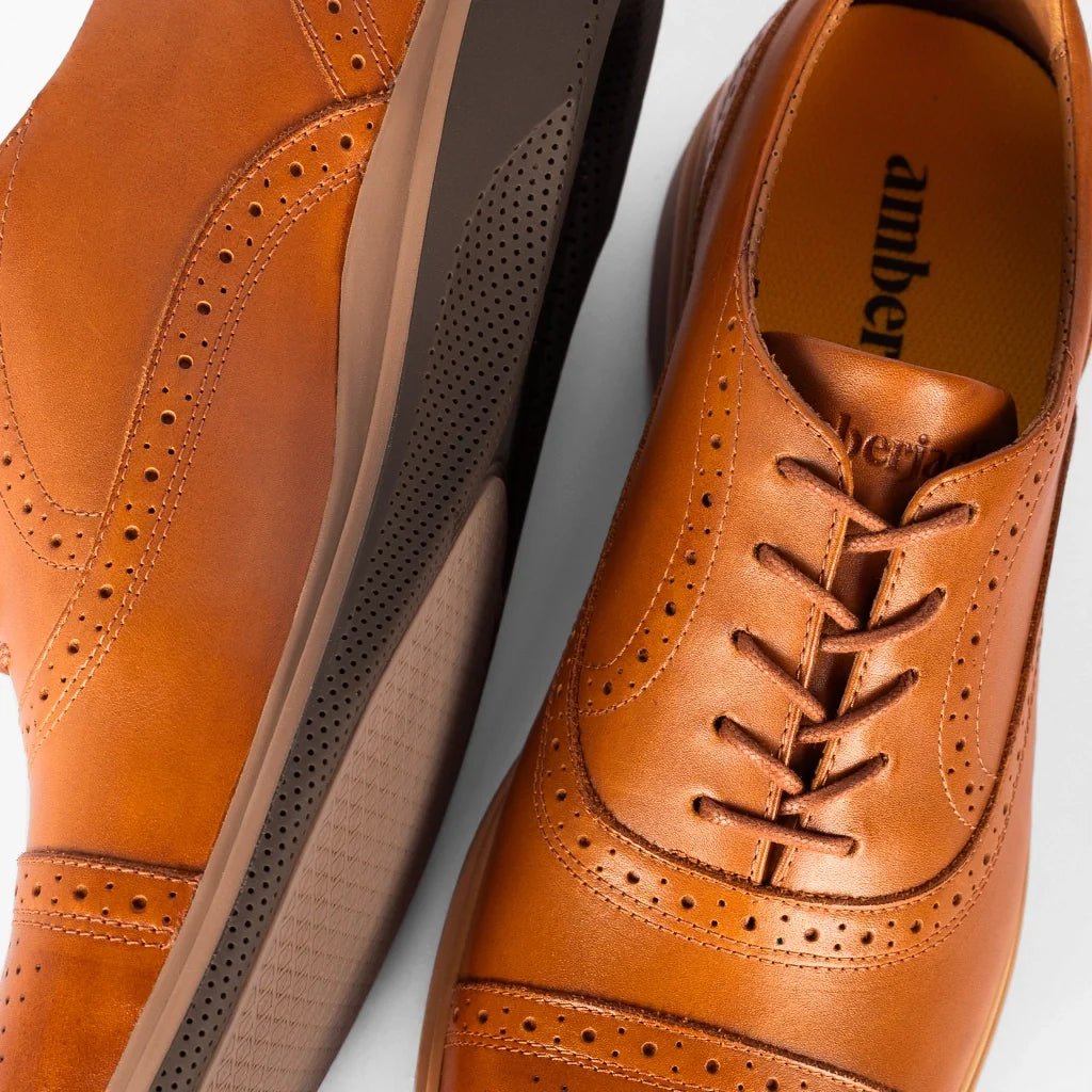 Amberjack The Cap - Toe Men's Honey Shoes Men's Dress Shoes by Amberjack – Don't Panic Shoes