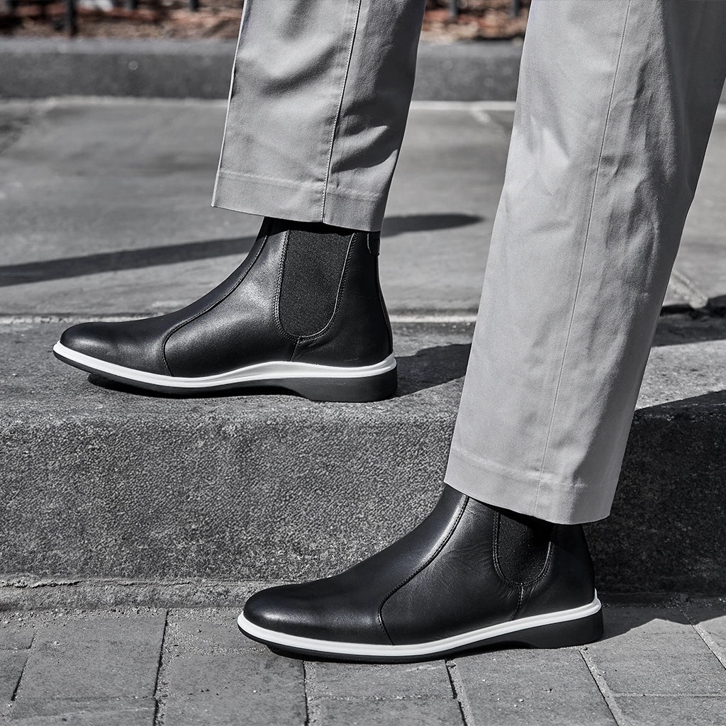 Amberjack The Chelsea Men's Full Grain Leather Onyx Men's Chelsea Boots by Amberjack – Don't Panic Shoes
