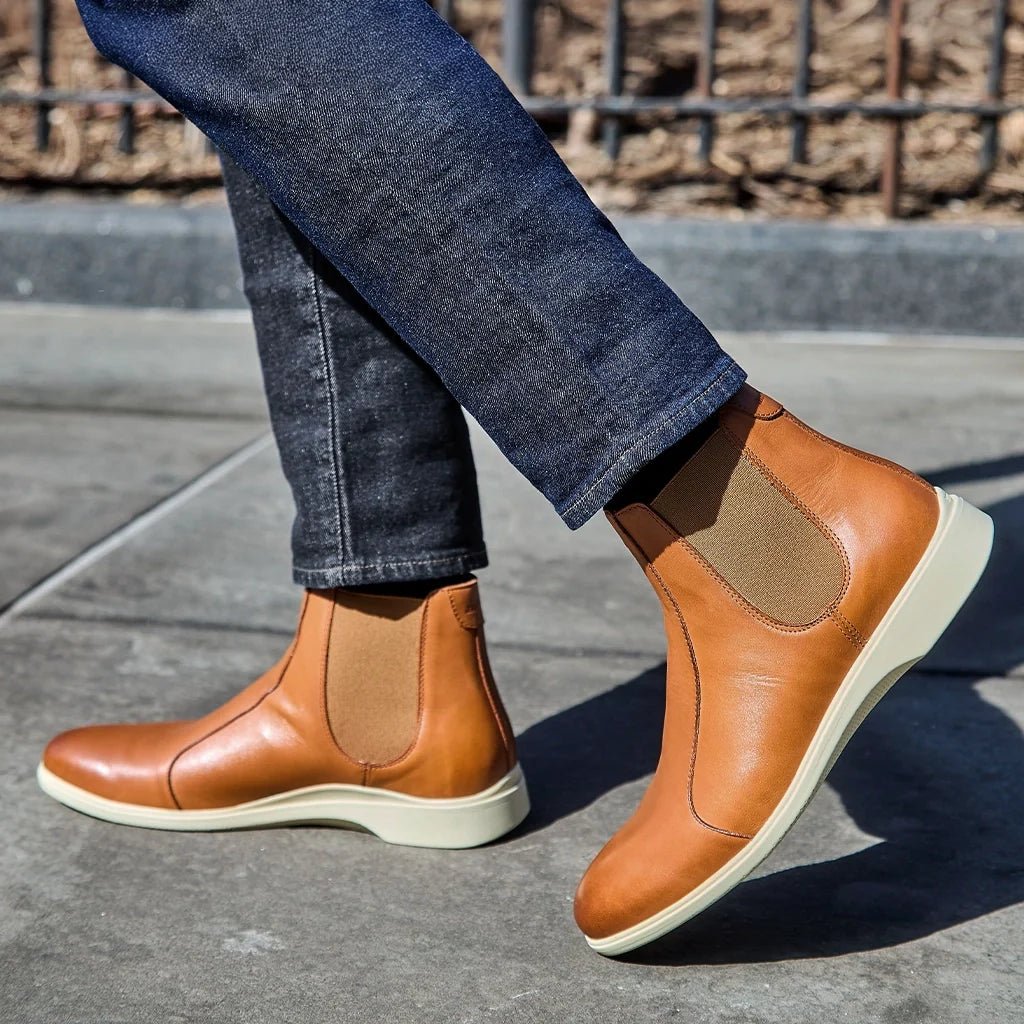 Amberjack The ChelSea Men’s Honey And Cream Footwear Men's Chelsea Boots by Amberjack – Don't Panic Shoes