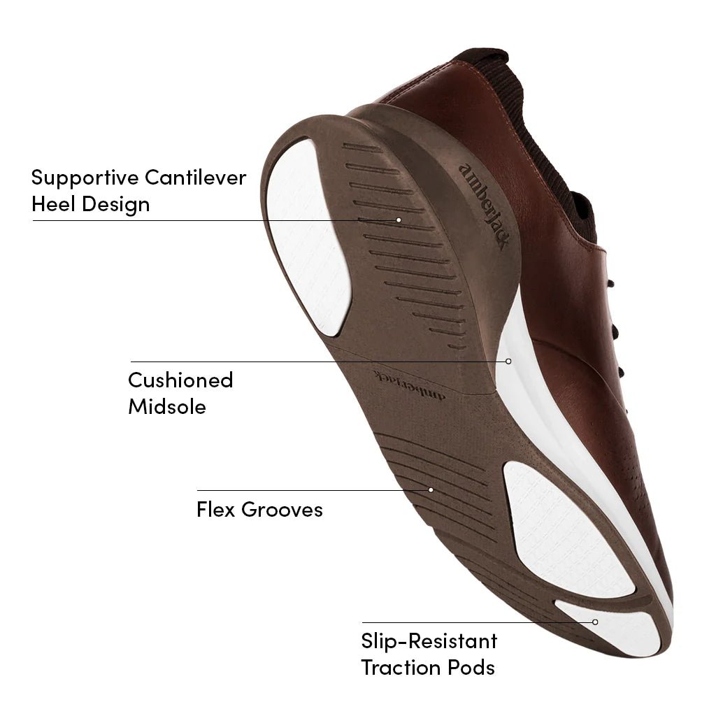 Amberjack - The Hybrid - Men’S - Leather - Chestnut Men's Dress Shoes by Amberjack – Don't Panic Shoes