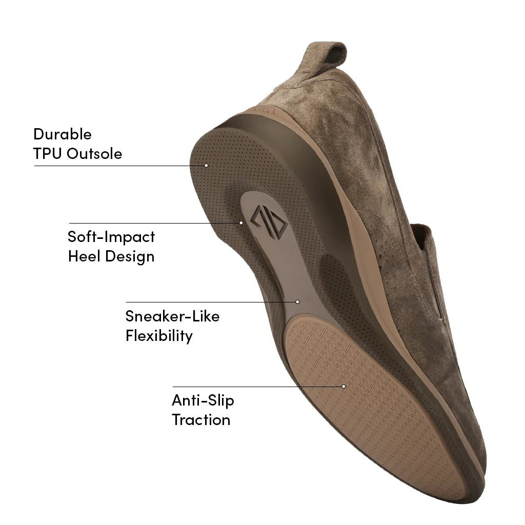 Amberjack The Slip - On Everyday Comfort Men’S Slate Men's Dress Shoes by Amberjack – Don't Panic Shoes