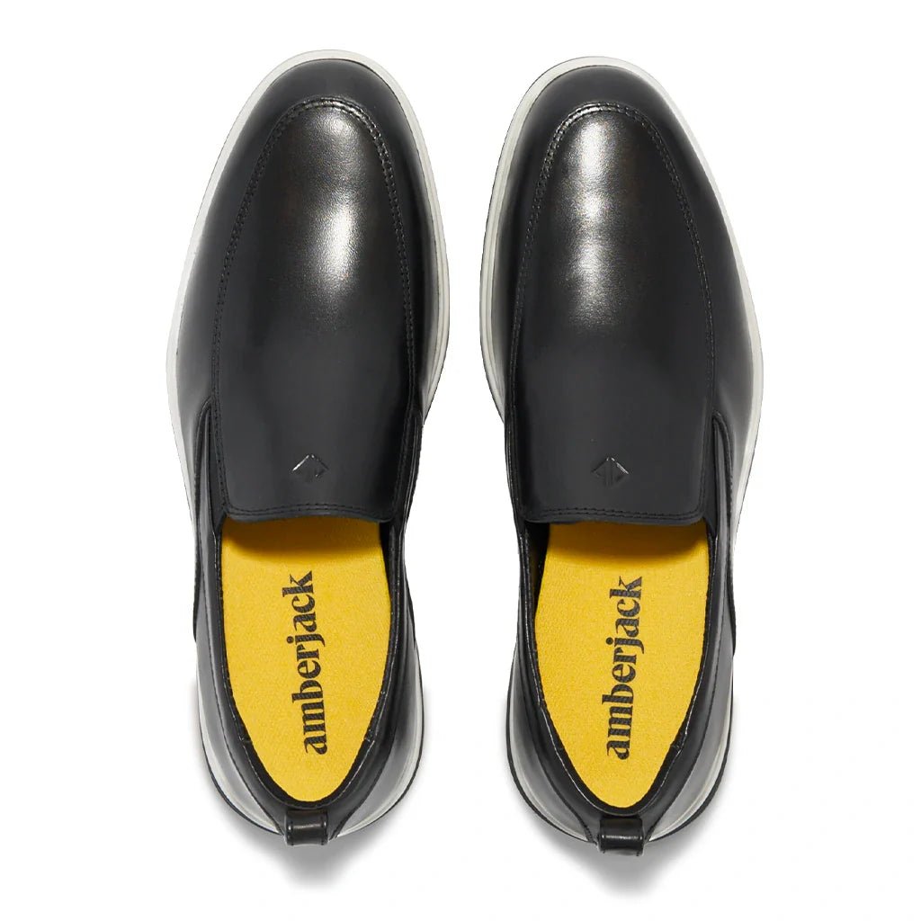Amberjack The Slip - On Men's Full Grain Leather Onyx Men's Dress Shoes by Amberjack – Don't Panic Shoes