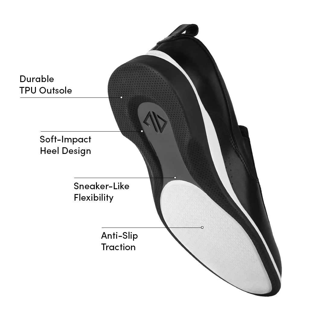 Amberjack The Slip - On Men's Full Grain Leather Onyx Men's Dress Shoes by Amberjack – Don't Panic Shoes