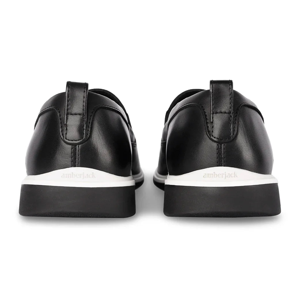 Amberjack The Slip - On Men's Full Grain Leather Onyx Men's Dress Shoes by Amberjack – Don't Panic Shoes