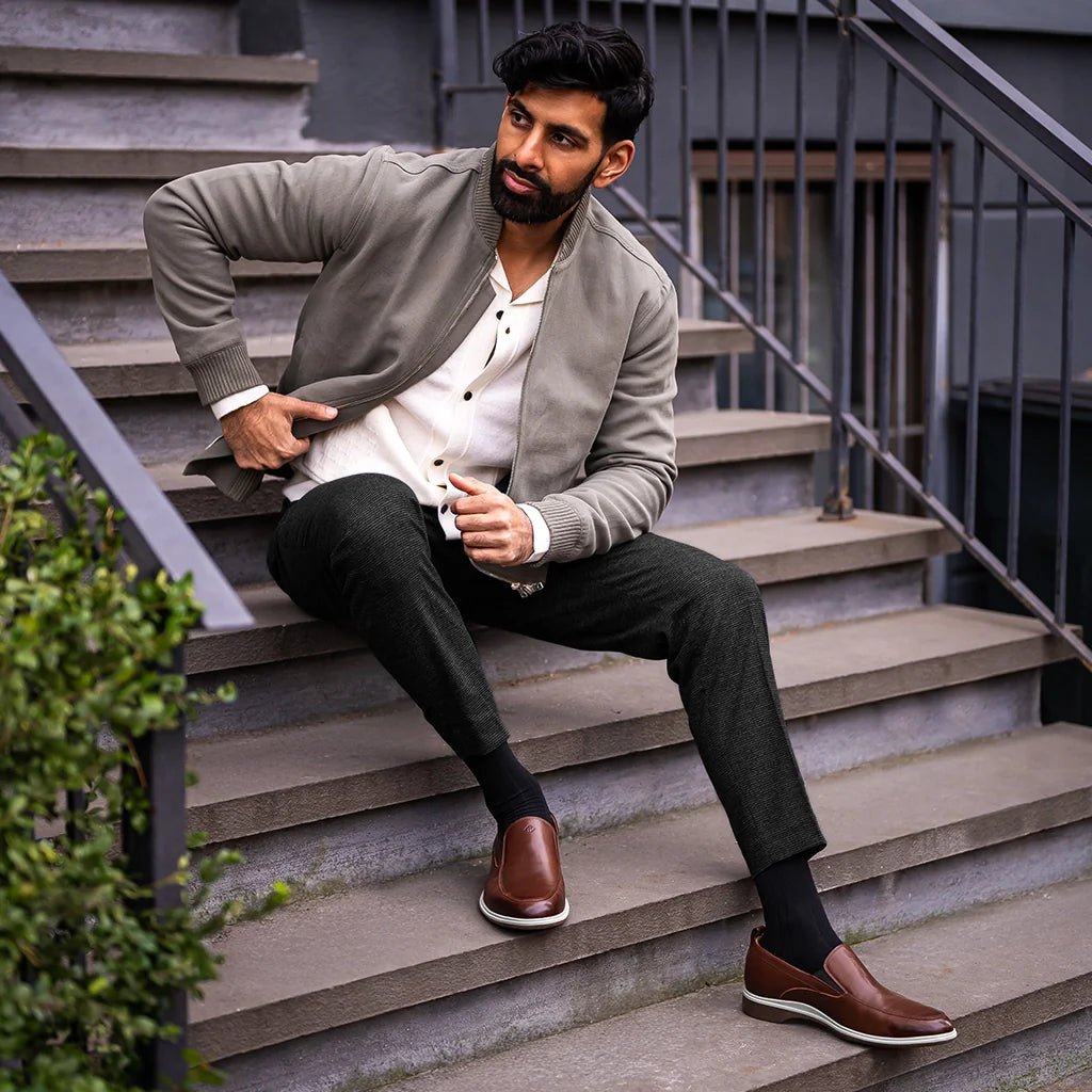 Amberjack The Slip - On Men’S Genuine Leather Coffee Men's Dress Shoes by Amberjack – Don't Panic Shoes