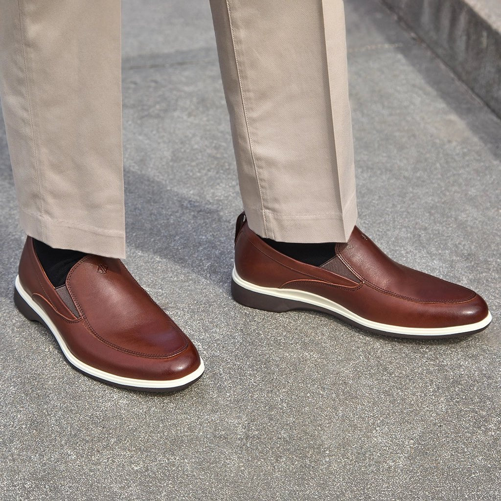 Amberjack The Slip - On Men’S Genuine Leather Coffee Men's Dress Shoes by Amberjack – Don't Panic Shoes