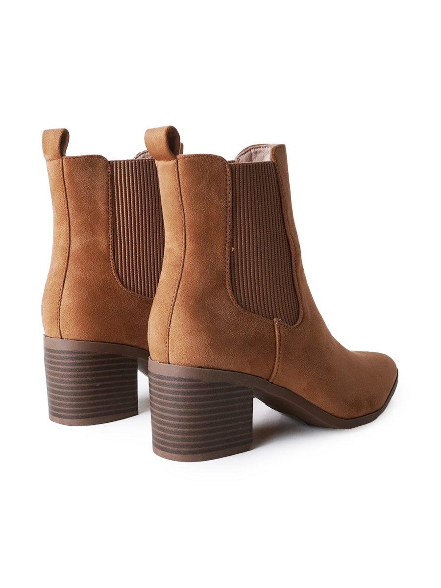 Andi | Camel Suede Boots by J.Adams – Don't Panic Shoes