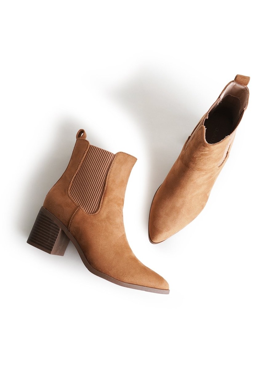 Andi | Camel Suede Boots by J.Adams – Don't Panic Shoes