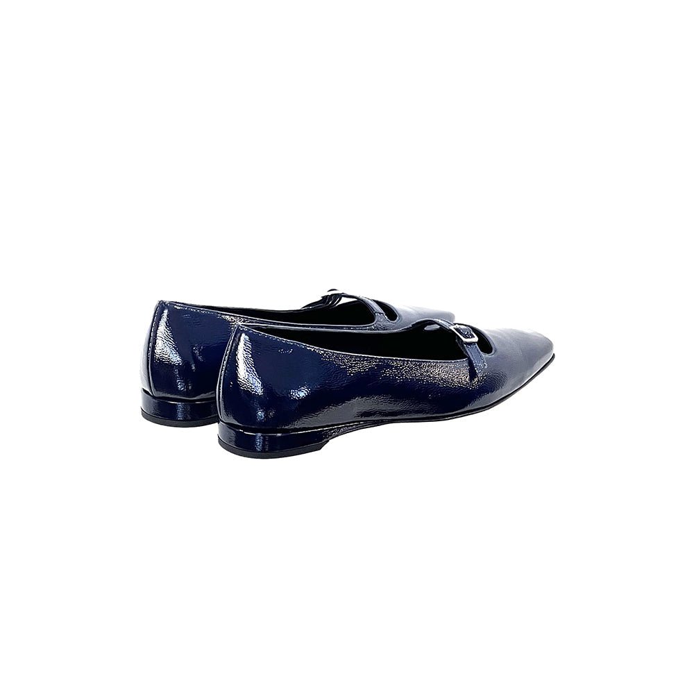 Anna Naplak Mary Jane Women’S Calf Leather Blue Patent Ballet Flats by Mar Soreli – Don't Panic Shoes