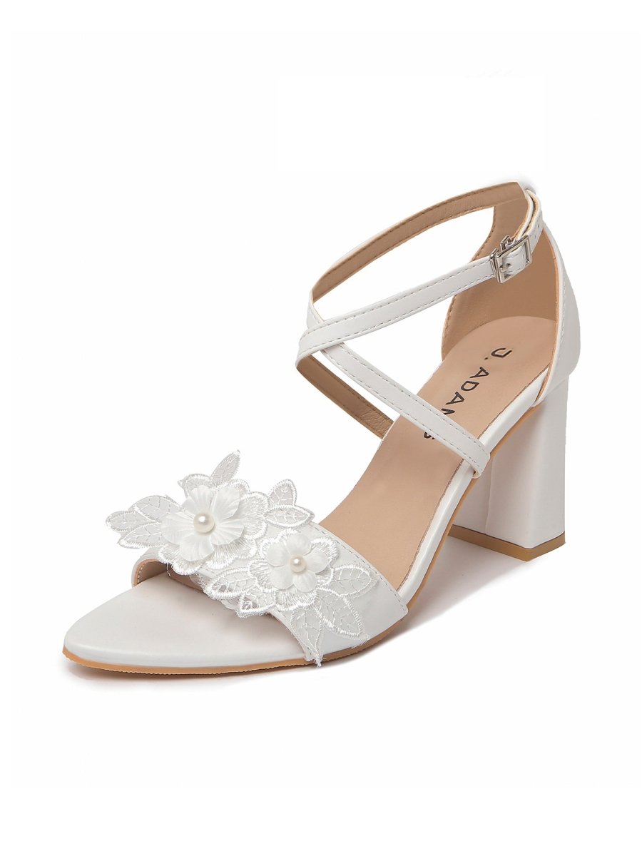 Anna | White Heels by J.Adams – Don't Panic Shoes