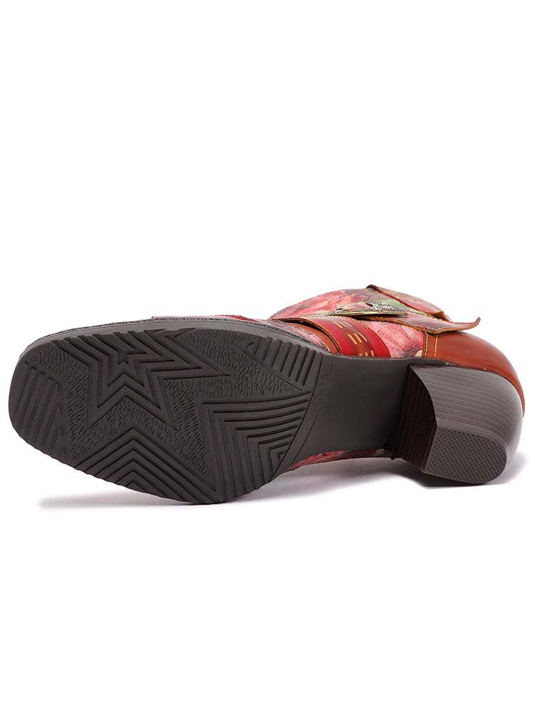 Annika Flower Handmade Leather Ankle Boots ankle boots by Colorstepshoes – Don't Panic Shoes