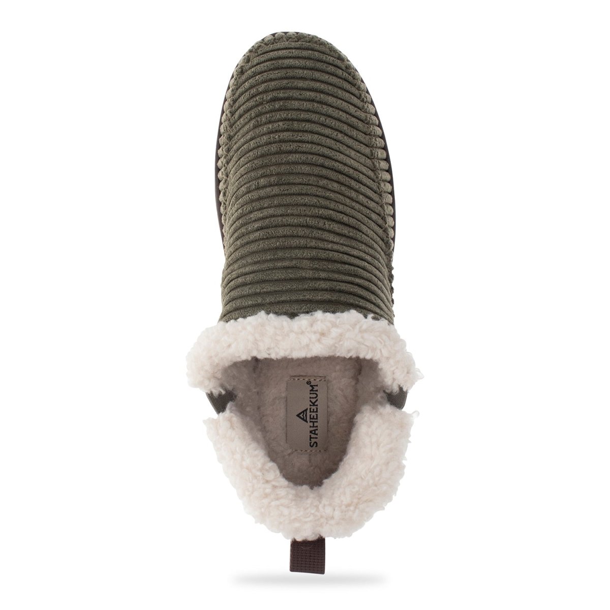 ApreS Chalet Women’s Moss Corduroy Vegan Fur Slipper Staheekum Women's Slippers by Staheekum Women's – Don't Panic Shoes