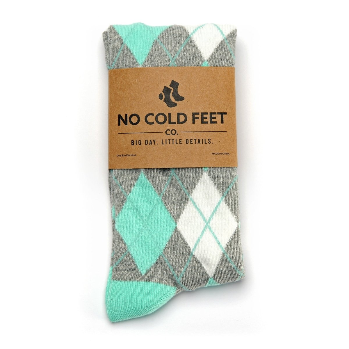Argyle Crew Socks Mint And Grey Classic Dress And Casual Soft Lightweight Everyday Comfort Socks by No Cold Feet – Don't Panic Shoes
