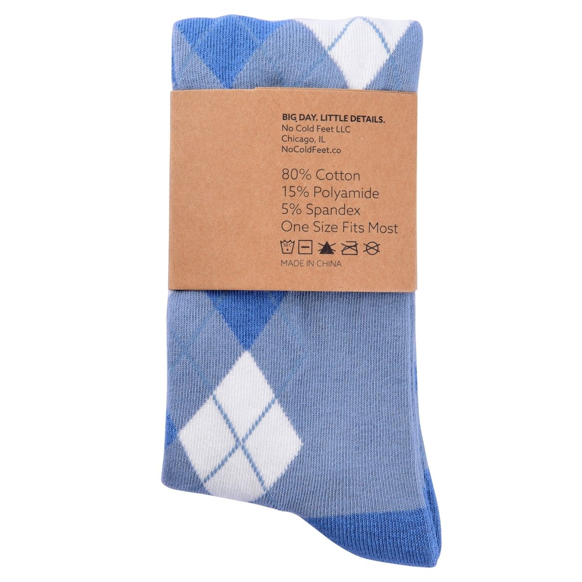 Argyle Dusty Blue Socks Classic Pattern Dress And Casual Wear Versatile Comfortable Stylish Hosiery Socks by No Cold Feet – Don't Panic Shoes