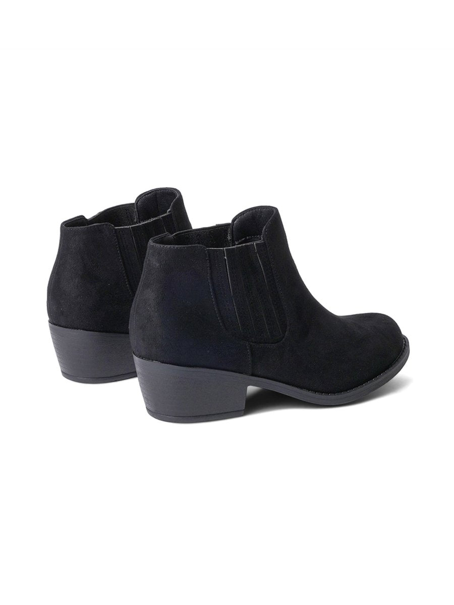 Arlo | Black Suede Booties by J.Adams – Don't Panic Shoes