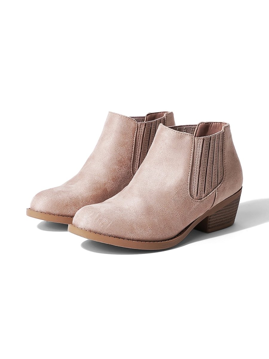 Arlo | Taupe Suede Booties by J.Adams – Don't Panic Shoes