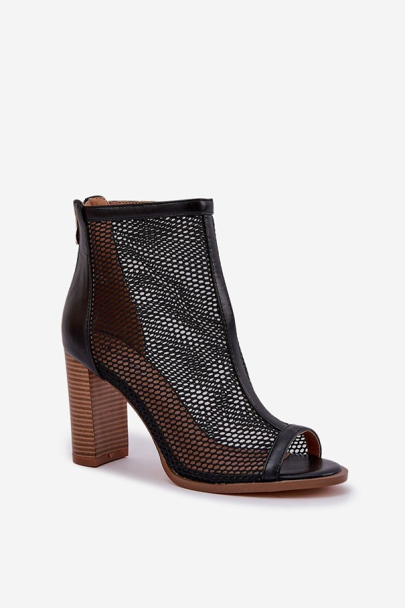 Arverra Mesh Panel Block Heel Sandals by Ukrainian Vibe – Don't Panic Shoes