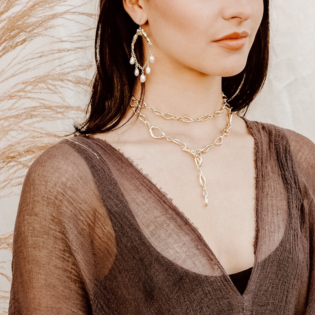 Asha Link Necklace Necklaces by Rahya Jewelry Design – Don't Panic Shoes