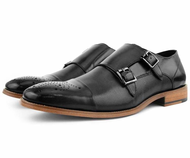 ASher Green Ag1101 Men’s Black Calf Leather Monkstrap Shoes Monk Straps by Asher Green – Don't Panic Shoes