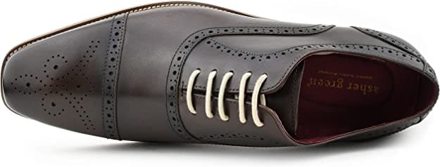 ASher Green Ag114 Brown Oxford Shoes Men’s Leather Cap Toe Oxfords by Asher Green – Don't Panic Shoes