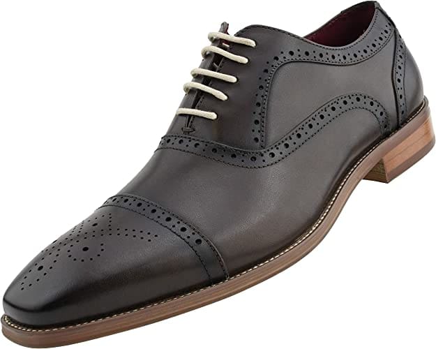 ASher Green Ag114 Brown Oxford Shoes Men’s Leather Cap Toe Oxfords by Asher Green – Don't Panic Shoes