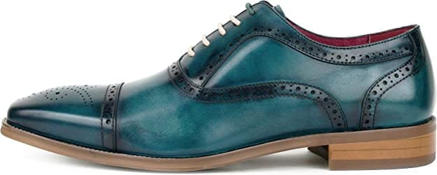 Asher Green Ag114 Men's Teal Leather Lace Up Dress Shoes Oxfords by Asher Green – Don't Panic Shoes