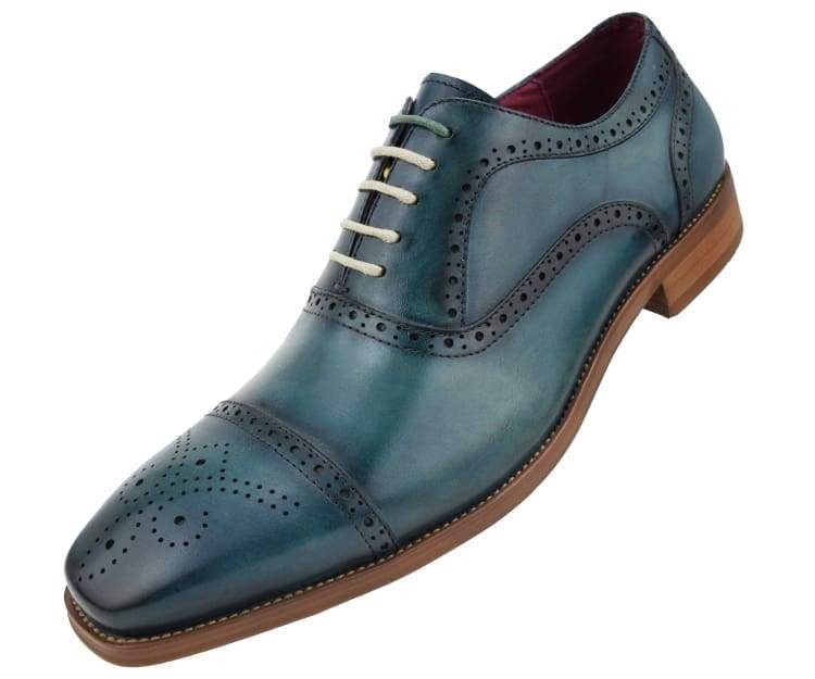 Asher Green Ag114 Men's Teal Leather Lace Up Dress Shoes Oxfords by Asher Green – Don't Panic Shoes