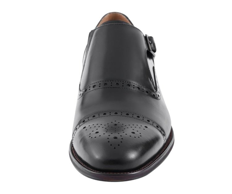 Asher Green Ag416 Men's Black Genuine Leather Monk Strap Monk Straps by Asher Green – Don't Panic Shoes