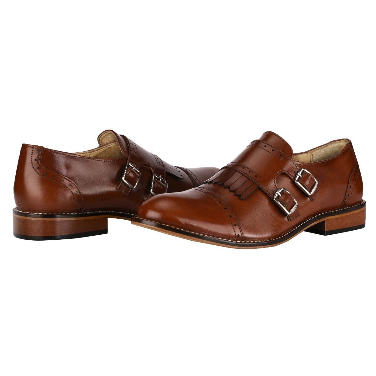 Auburn Leather Oxford Style Monk Straps Shoes by Libertyzeno – Don't Panic Shoes